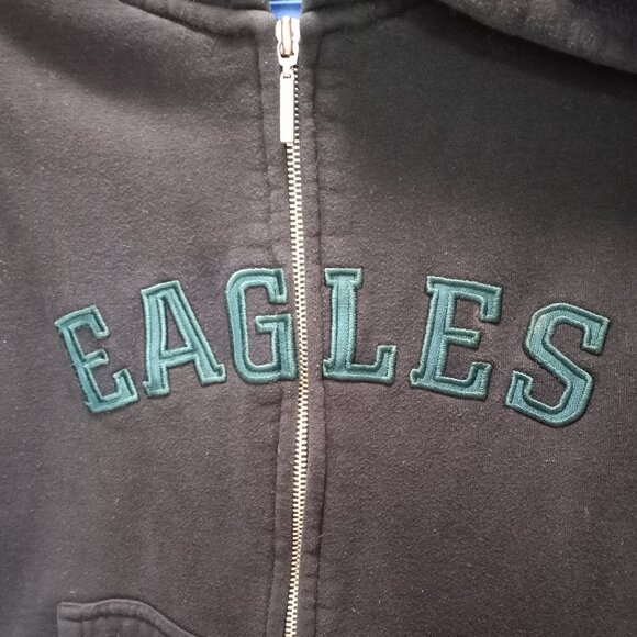 Reebok Eagles Black Zippered Hoodie Sweatshirt Size LG (T-376) - Picture 7 of 11